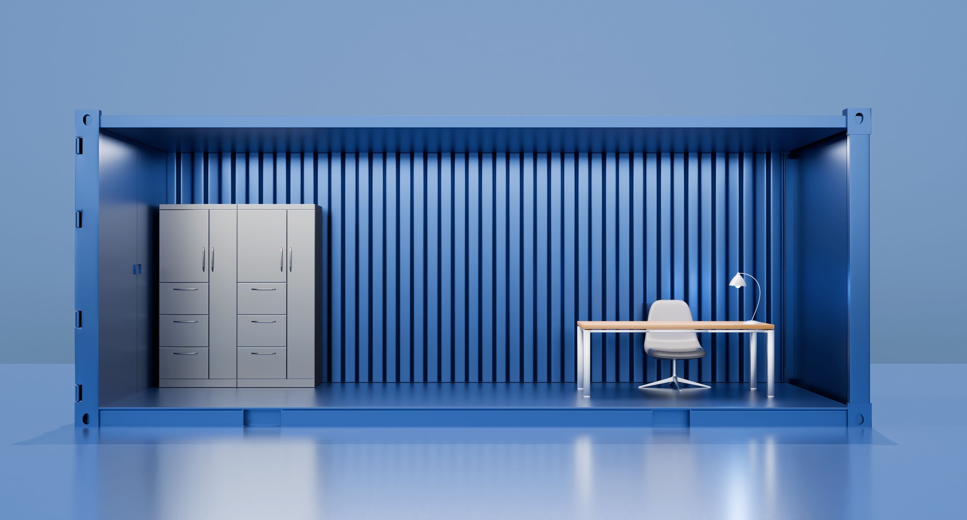 Container office isolated on background
